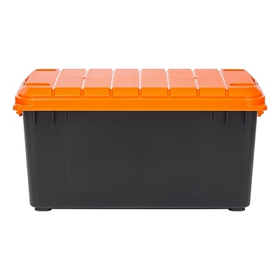 Iris 82 Quart Heavy Duty Store-It-All Latch & Lock Lid Plastic Storage Tote