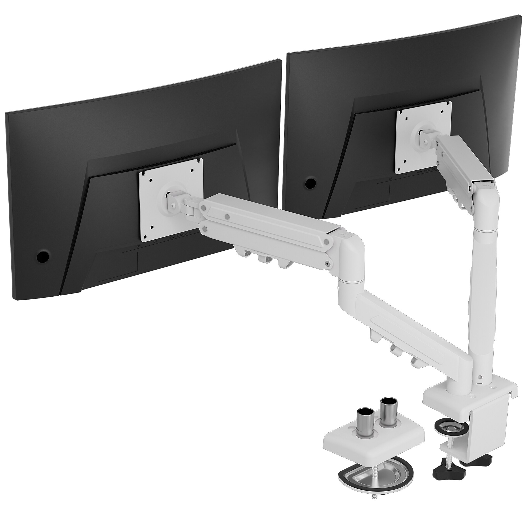 FlexiSpot MA1 Adjustable Dual Arms, Up to 32″ Monitors, White (MA1W-D-DP) Sansujyuku sansujyuku.com