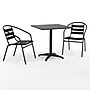 Flash Furniture Lila Indoor-Outdoor Table Set with 2 Slat Back Chairs, 27.5'' Square, Black (THAL28SQ017BK2)~#|#~D1D6BF60-A862-4F10-9322C9F43D5A5CEC_sc7