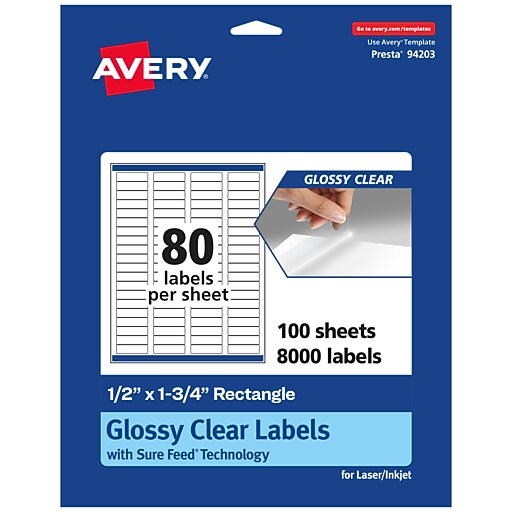 Avery Laser/Inkjet Multipurpose Rectangle Labels, 0.5
