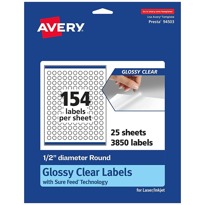 Avery Laser/Inkjet Round Multipurpose Labels, 0.5" Dia., 3850 Labels/Pack (94503) image 1