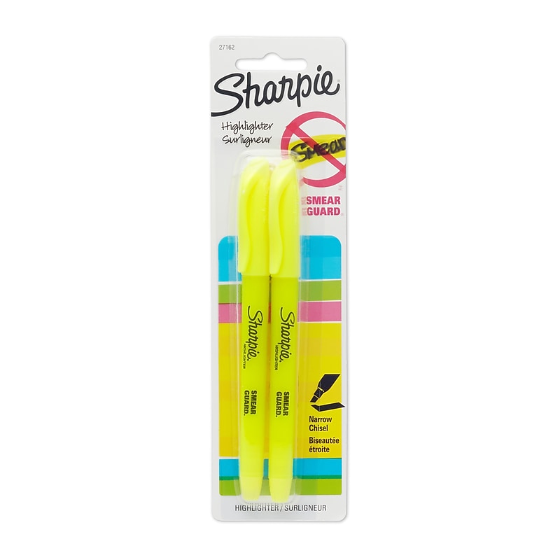 Sharpie Accent Stick Highlighter, Chisel Tip, Yellow, 2/Pack (27162) image 1