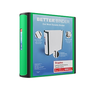 Staples Heavy Duty 2" 3-Ring View Binder With D-Rings And Four Interior Pockets Navy Blue 3/Pack