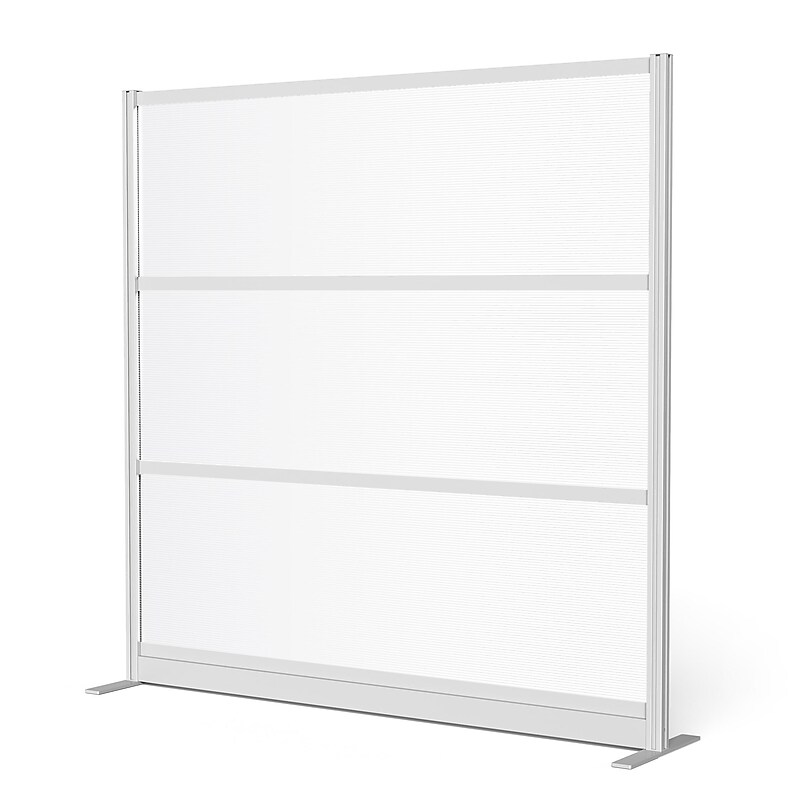 Luxor Translucence 3-Panel Room Divider, 70"H x 70"W, Translucent Plastic (PPWL010) image 1