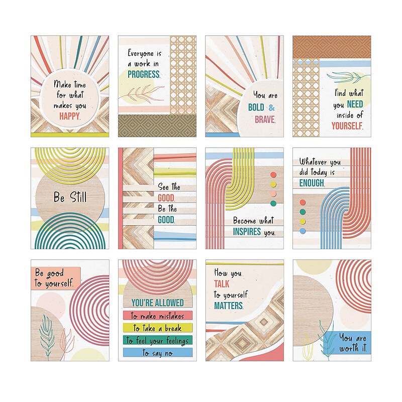 Carson Dellosa Education True to You 8.5" x 11" Motivational Classroom Mini Posters, 12/pack (106078) image 1