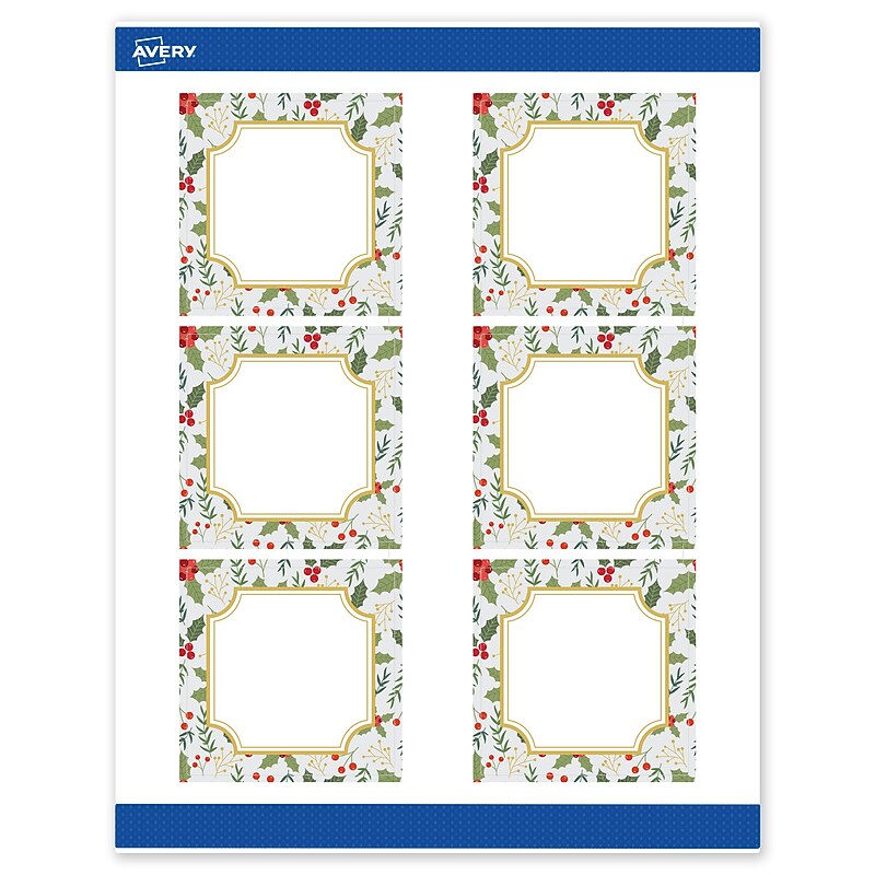 Avery Square Multipurpose Labels, 3" x 3", White, 60/Pack (19479370454) image 1