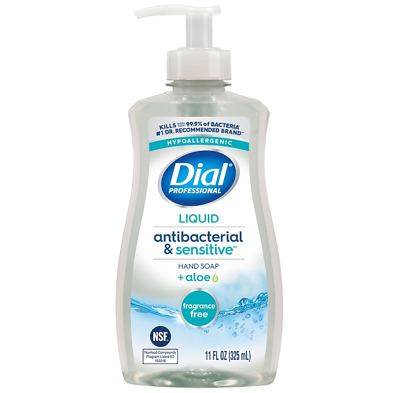 Dial Professional Antibacterial & Sensitive with Aloe Liquid Hand Soap, 11 Fl. Oz., 12/Carton (1700035476) image 1