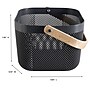 Simplify Small Mesh Storage Basket with Wooden Handle, Charcoal (30062-CHARC-ST)~#|#~D204E426-8827-4248-A60902D741DD143F_sc7