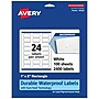 Avery Laser/Inkjet Waterproof Multipurpose Rectangle Labels, 1" x 2", White, 2400 Labels/Box (94220)~#|#~D2067C20-0CCC-4BEF-91CCE21C5EDAC55C_sc7