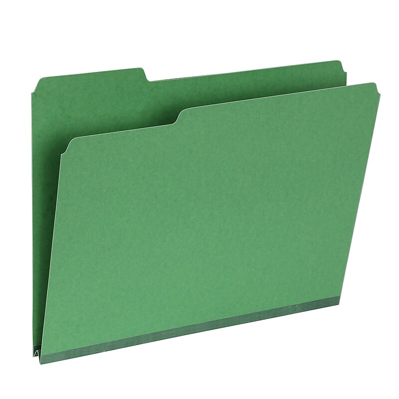 Pendaflex Recycled File Folder, 1/3-Cut Tab, Assorted, Letter Size, Green, 25/Box (1007009) image 1