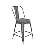 Flash Furniture Lincoln Contemporary Metal Vertical Back Counter Height Stool, Clear Coat/Gray (XUDGTP01B24PL1G)~#|#~D216DF38-BC9F-4DAC-92479A5344E1E784_sc7