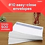 Staples QuickStrip EasyClose Self Seal Security Tinted #10 Business Envelopes, 4 1/8" x 9 1/2", White, 500/Box (ST50312-CC)~#|#~D21AE371-672B-4647-BFBC2CD1855C3A0E_sc7