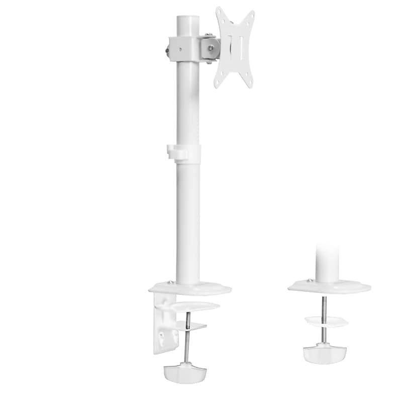 Mount-It! Adjustable Single Monitor Desk Mount, 17" to 32", 19.8 lbs., White (MI-1706WHT) image 1