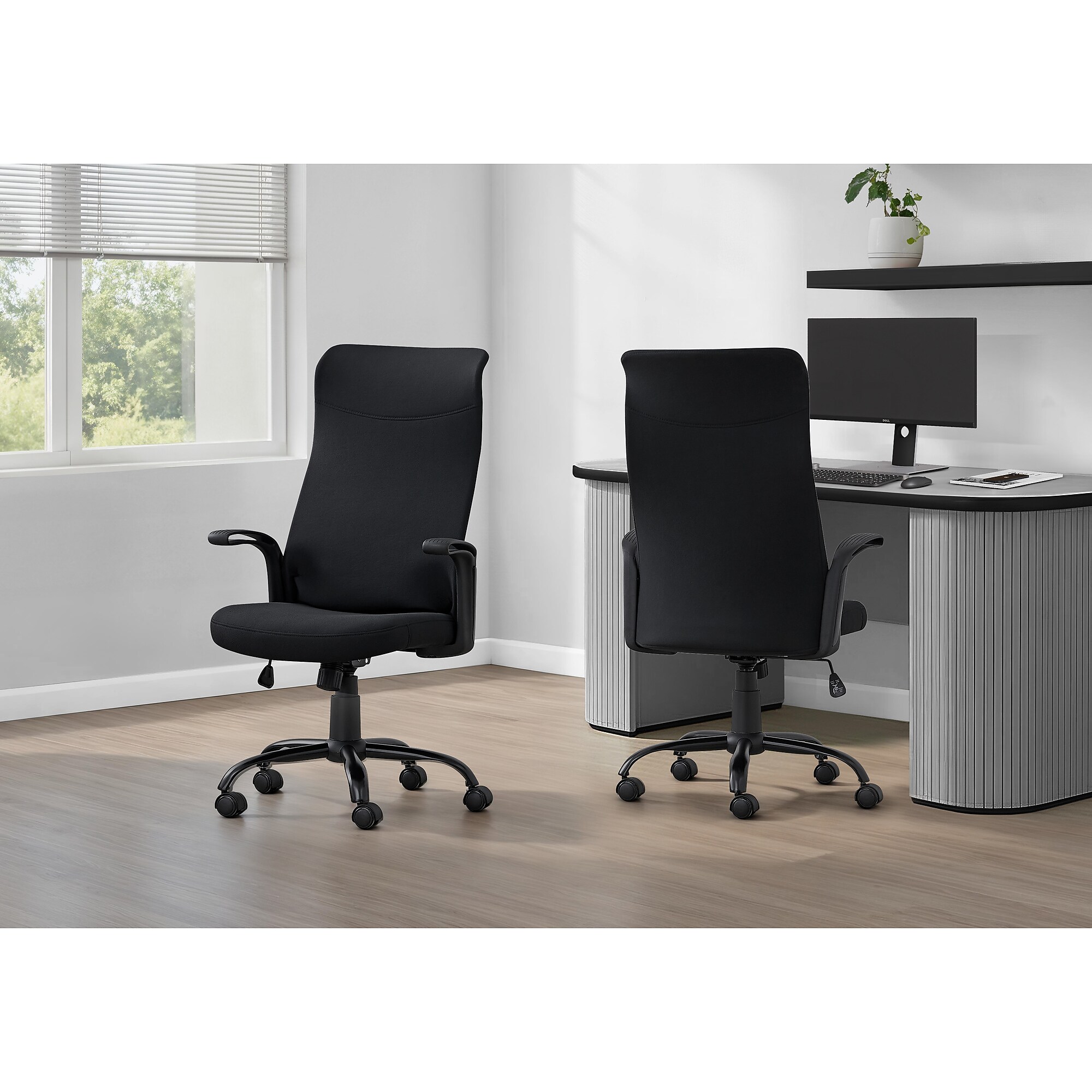 Monarch Specialties Inc. Ergonomic Fabric Swivel Computer and Desk Chair, Black (I 7248) Sansujyuku sansujyuku.com