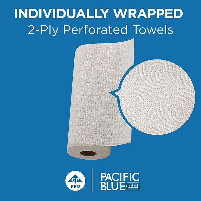 Pacific Blue Select Paper Towels, 2-ply, 85 Sheets/Roll, 30 Rolls
