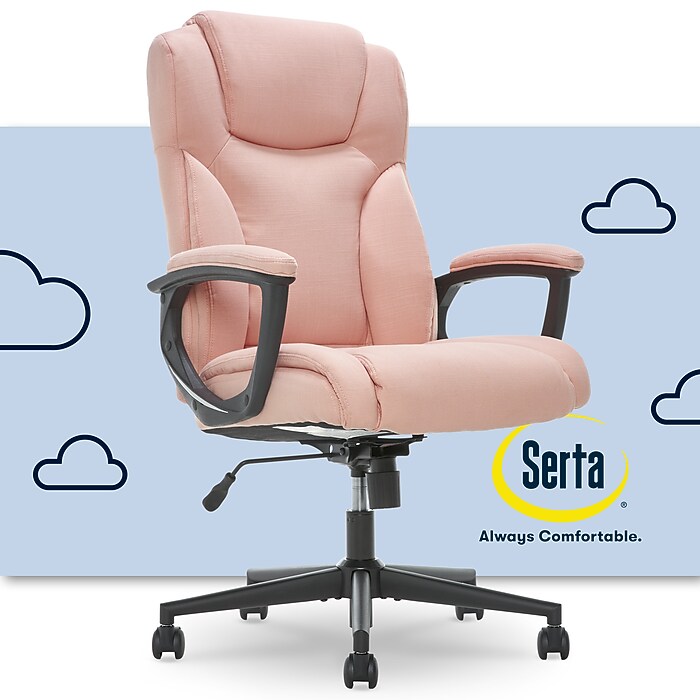 Serta Hannah II Fabric Executive Chair, Pink (43672G) Staples