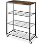 Whitmor 4-Shelf Metal Mobile Cart with Lockable Wheels, Black (6764-10296)~#|#~D22D768E-588B-4D36-B3FA3C53D1E3FCF0_sc7