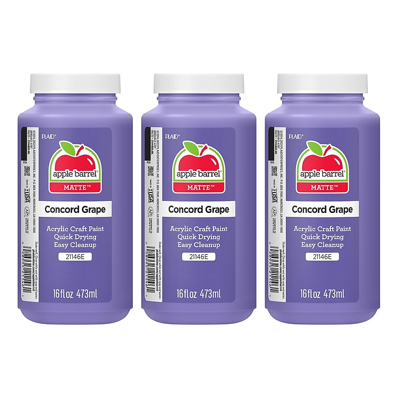 Apple Barrel Acrylic Paint Matte, 16oz., Concord Grape, 3/Pack(APP21146E-3) image 1