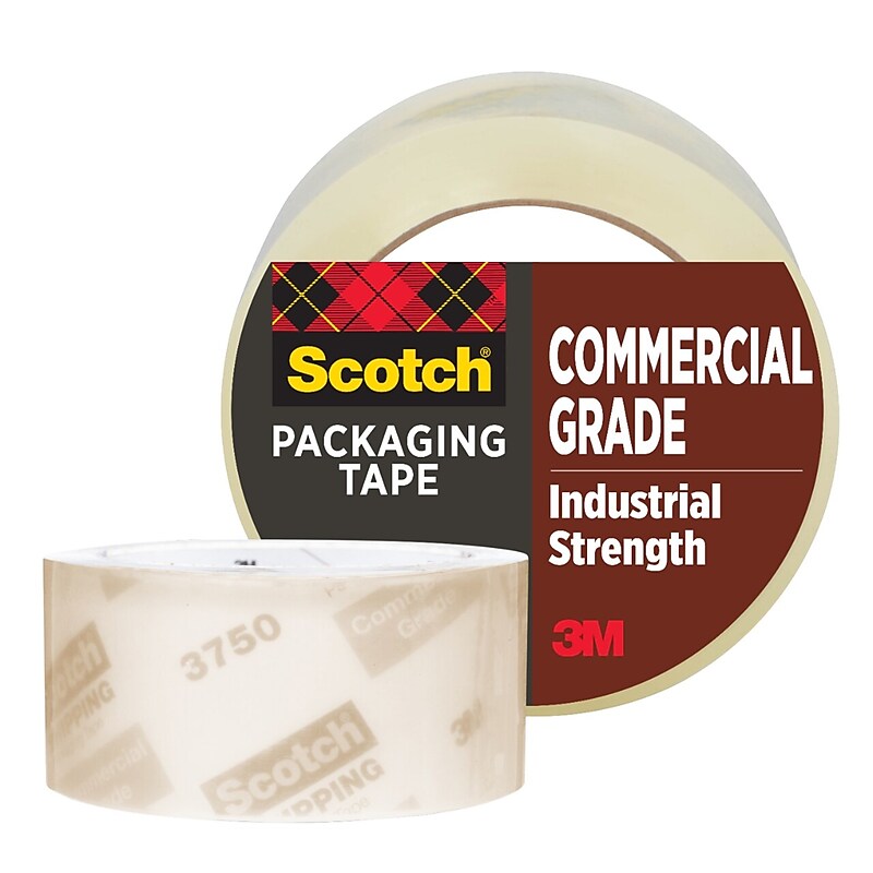Scotch Commercial Grade Shipping Packing Tape, 1.88" x 54.6 yds., Clear (3750) image 1