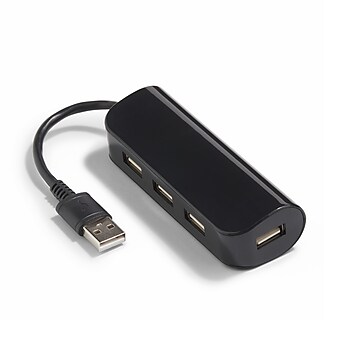 NXT Technologies™ 4-Port USB 2.0 Hub, Black (NX56850)