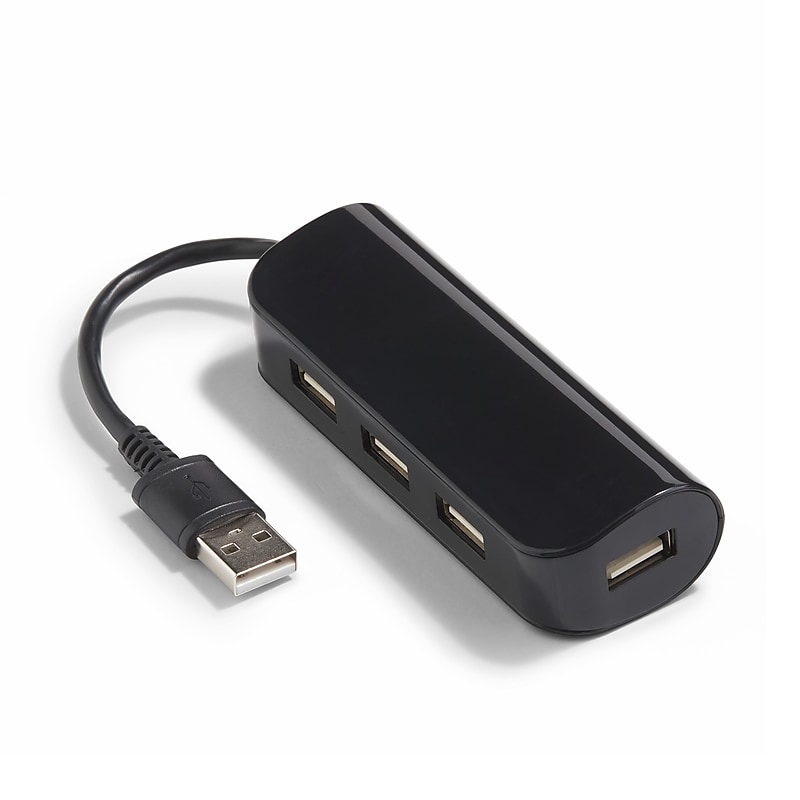 NXT Technologies™ 4-Port USB 2.0 Hub, Black (NX56850) image 1
