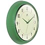 Infinity Instruments Round Retro Green Wall Clock, Aluminum, 15" (10940GR-15)~#|#~D23ED054-56C5-4BDF-91807CB3393323A9_sc7