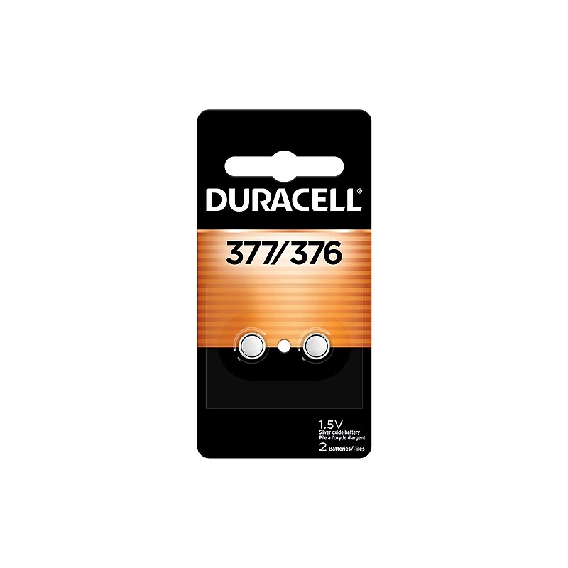Duracell 377 Silver Oxide Battery, 2/Pack (DU377/376-2PK) image 1