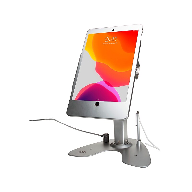 CTA Digital Anti-Theft iPad Dual Security Kiosk Stand, Silver (PAD-ASK10) image 1