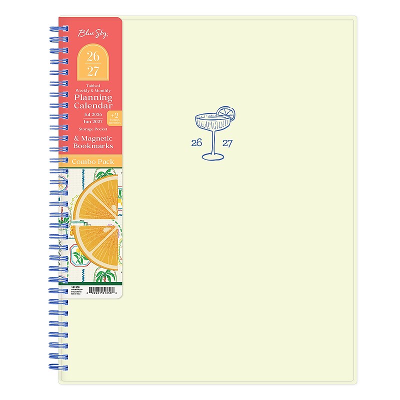 2026-2027 Blue Sky Twisty 8" x 11" Academic Year Weekly & Monthly Planner, Plastic Cover (161356) image 1