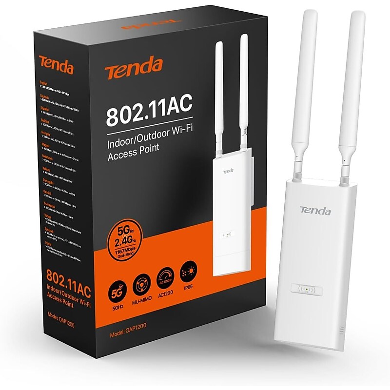 Tenda AC1167 Dual Band WiFi 5 Access Point, White (OAP1200) image 1