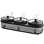 MegaChef Triple 2.5 Quart Slow Cooker, Brushed Silver (938109458M)~#|#~D25E6032-6339-4813-9FDC65B12A6EC071_sc7