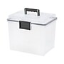 Iris WeatherPro Plastic File Box with Latching Lid, Letter/Legal Size, Clear, 4/Pack (110350)~#|#~D2622FBB-505A-4961-963F7B29BA3C0020_sc7
