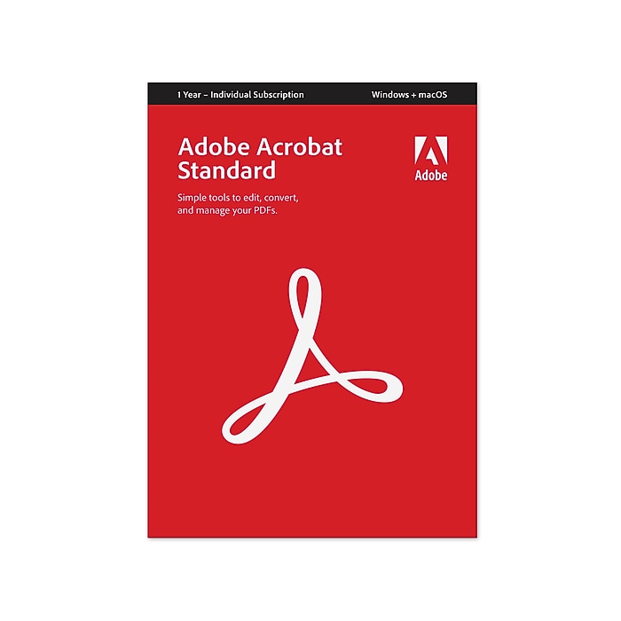 Adobe Acrobat Standard for 1 User, Windows and Mac, Download