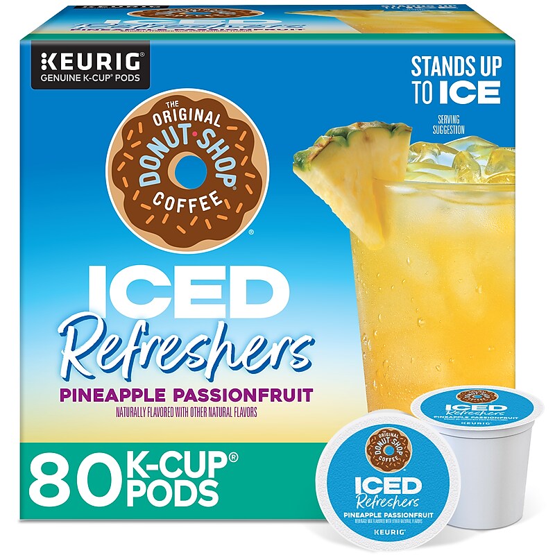 The Original Donut Shop Iced Refreshers Pineapple Passion Fruit, Keurig® K-Cup® Pods, 80/Carton (5000379381CT) image 1