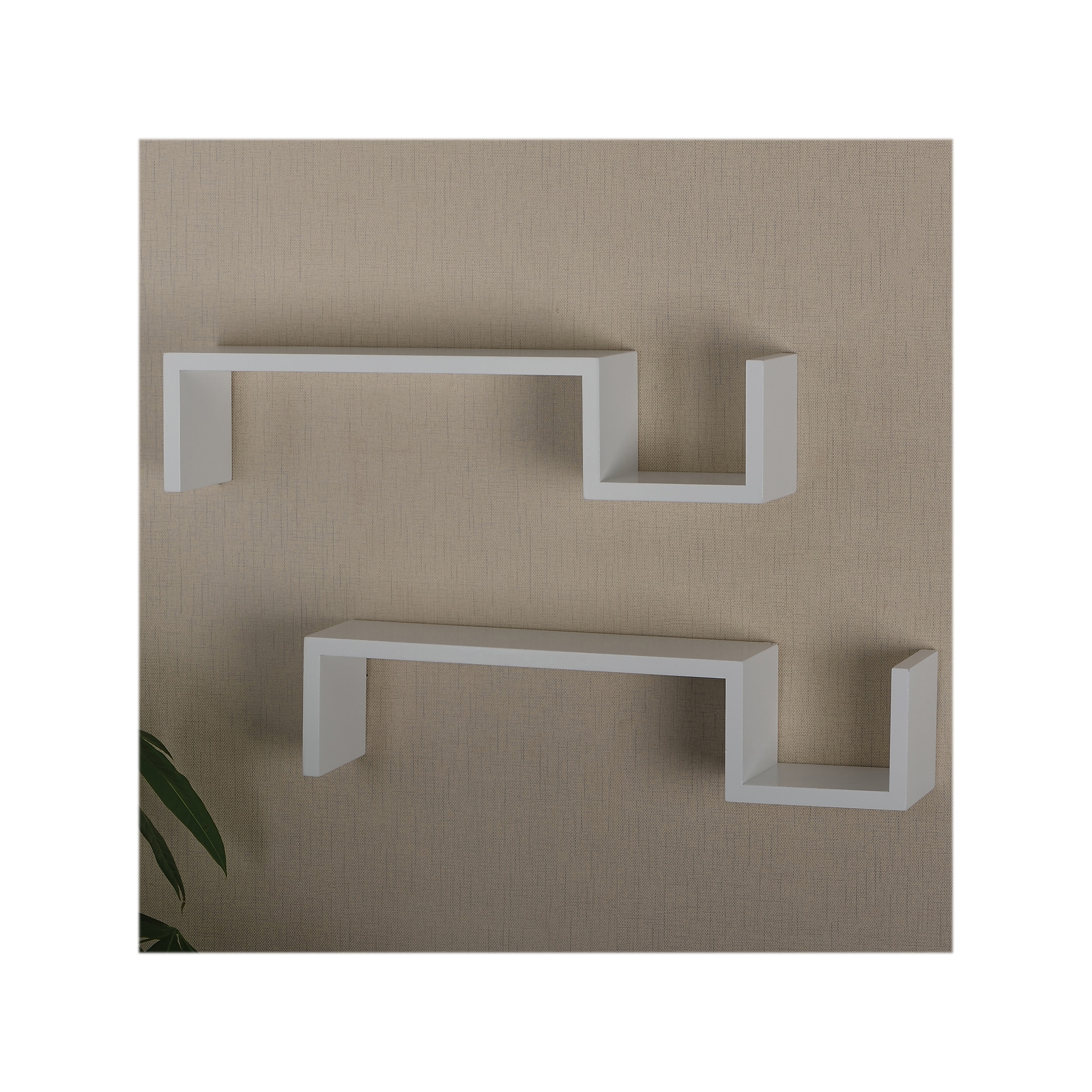 V-Light MDF Wall-Mounted Shelf, 21.5″, White, 2/Pack (VW161008W) Sansujyuku sansujyuku.com
