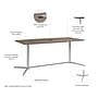 Bush Business Furniture 72"W x 36"D Boat Shaped Conference Table, Modern Hickory/Cool Gray Metallic (99TBM72MHSVK)~#|#~D284C1AA-BA44-47F7-8AF509D9060546AF_sc7