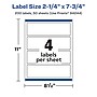 Avery Laser/Inkjet Rectangle Waterproof Multipurpose Labels, 7.75"  x 2.25", White, 200/Box (94244)~#|#~D28A52B6-C050-4969-B562BBB6835E68DA_sc7