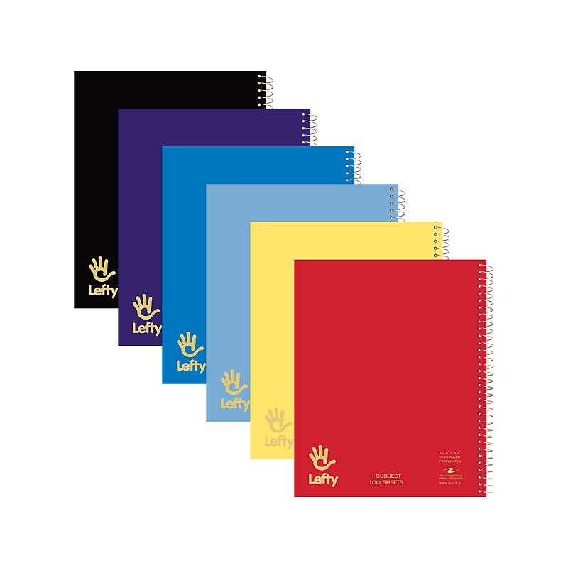 Roaring Spring Paper Products 1-Subject Notebooks, 8.5" x 10.5", Wide Ruled, 100 Sheets, Each (13505) image 1