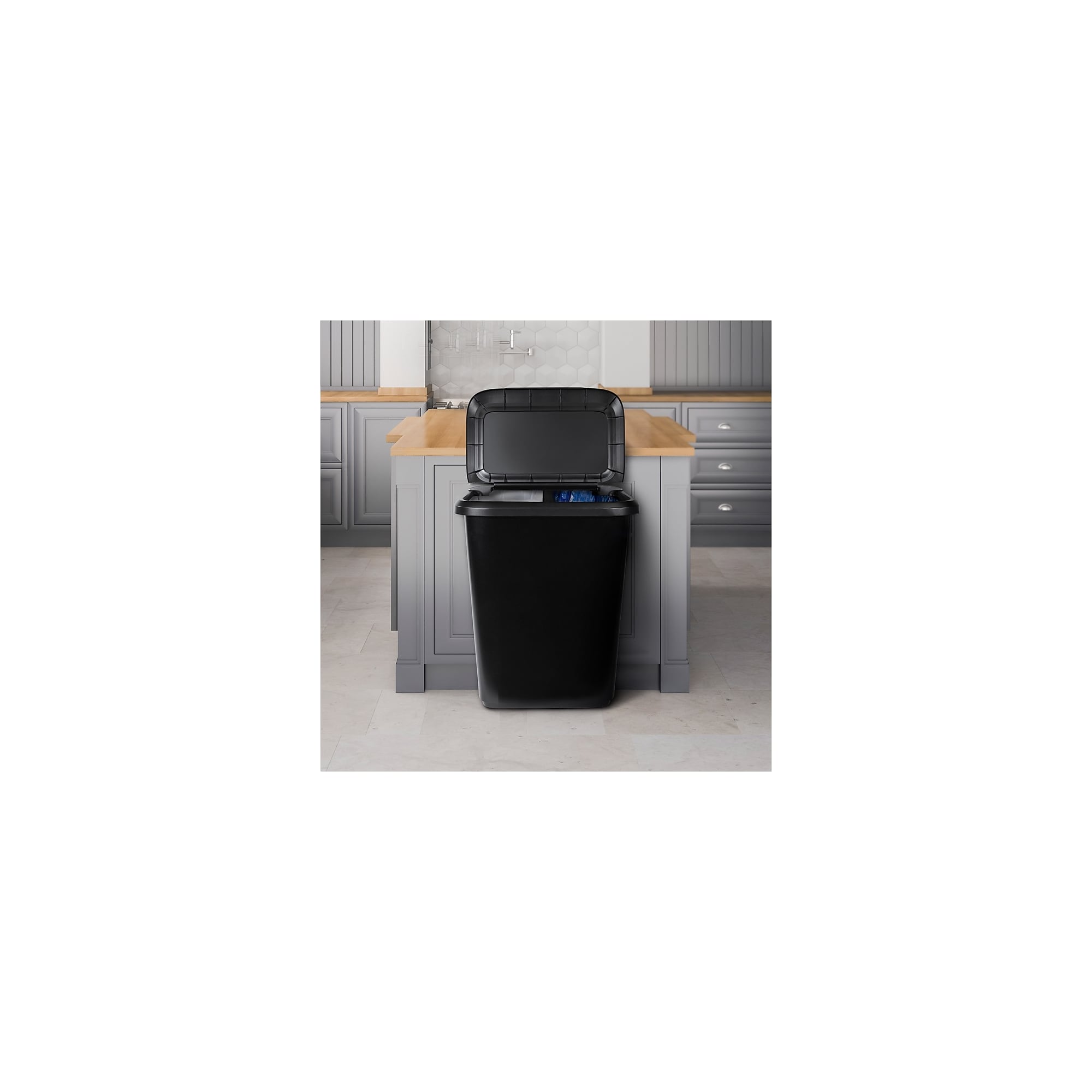 Hefty Dual Function XL Trash Can, 20.4 Gallons, Black, 2/Pack (HFTCOM2280075-2) Sansujyuku sansujyuku.com