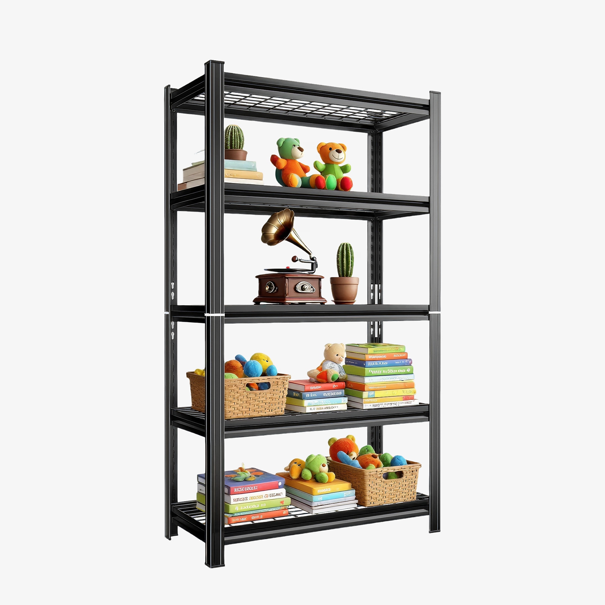 FlexiSpot 5-Shelf Metal Storage Rack, 71.2″ x 35.4″ x 15.7″, Black (CJ021-DJ) Sansujyuku sansujyuku.com
