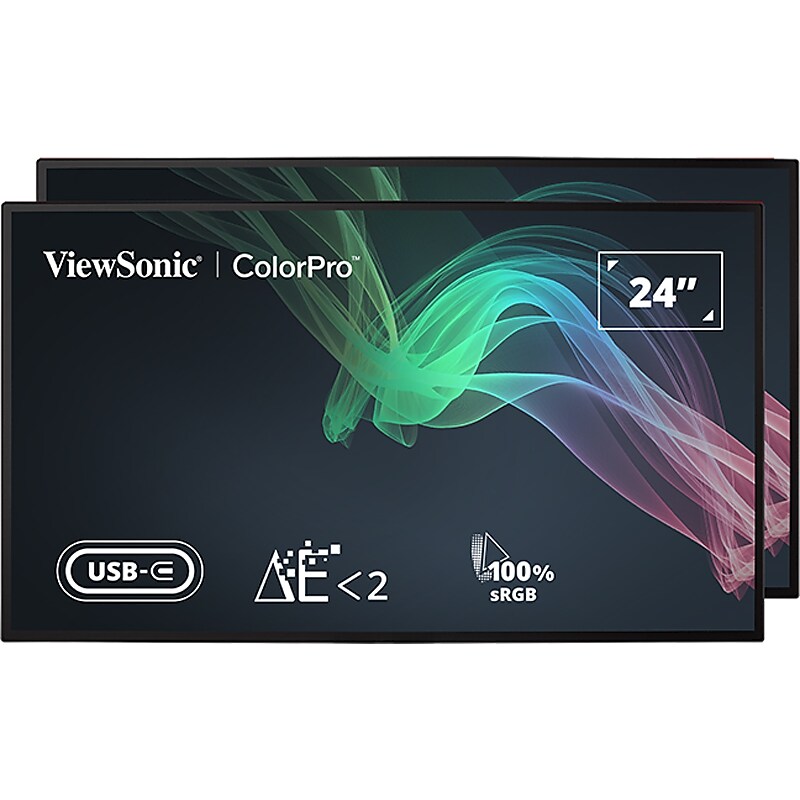 ViewSonic 24" 60 Hz LED Monitor, Black, 2/Set (VP2468A_H2) image 1