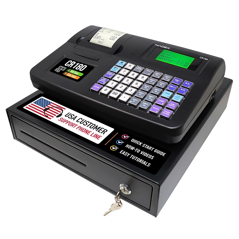 Nadex Coins CR180 NWHNXTE1666 Cash Register, Black image 1
