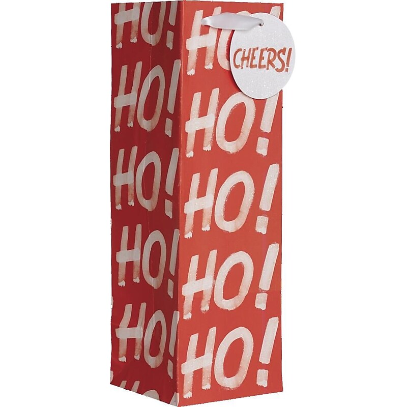 JAM Paper Ho ho ho! Wine Gift Bags, Multicolored, 120/Pack (526BXBT6731) image 1