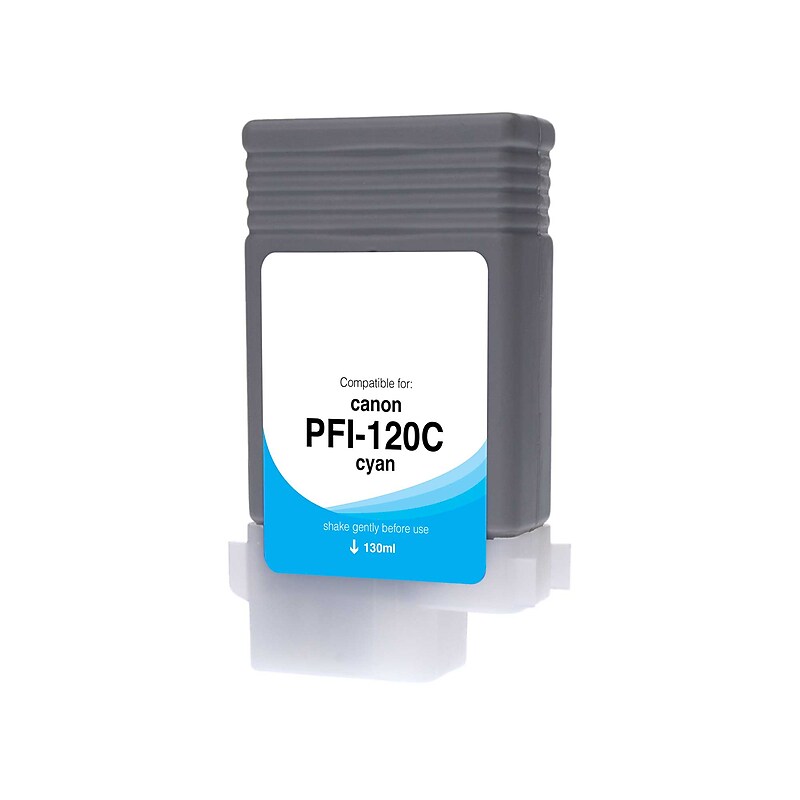CIG Compatible Cyan Standard Yield Wide Format Inkjet Cartridge Replacement for Canon PFI-120 (WCPFI120C) image 1