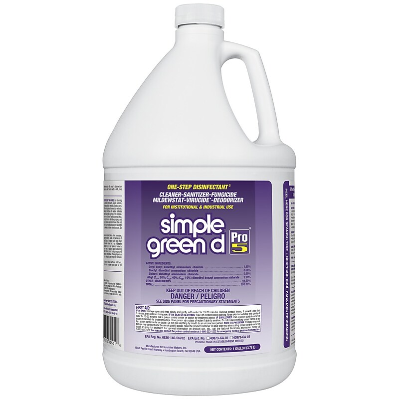 Simple Green Pro 5 Disinfectant All-Purpose Cleaner, Unscented, 1 gal. (SMP30501) image 1