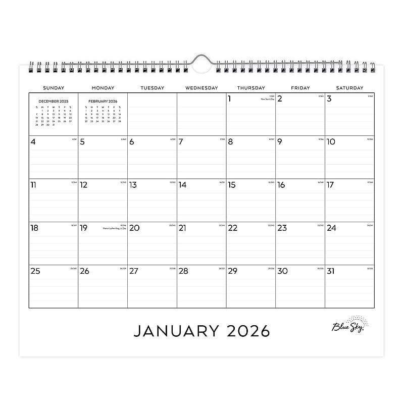 2026 Blue Sky Blue Sky 15" x 12" Monthly Wall Calendar, Recycled (158108) image 1