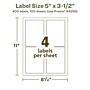 Avery EcoFriendly Laser/Inkjet Rectangle Multipurpose Labels, 5" x 3-1/2", White, 400/Box (94256)~#|#~D2B89A51-38C2-4818-B0F0F6B8F440D9E2_sc7