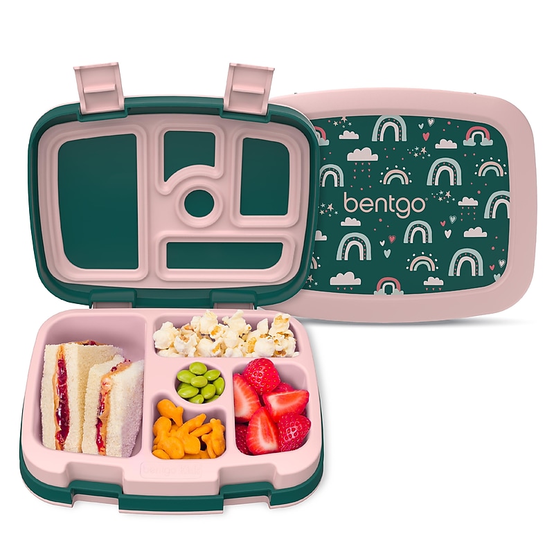 bentgo Kids Bento Box, 5-Compartment, Green Rainbow, 19.2 oz. (BGKDPT-GRB) image 1