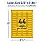 Avery Rectangle Laser/Inkjet Multipurpose Labels, 2/3" x 1-3/4", Bright Yellow (440/Pack)~#|#~D2C17876-A241-46BE-A97540FEE3B40605_sc7