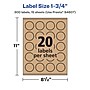 Avery Laser/Inkjet Burst Multipurpose Labels, 1.75" Dia., Kraft Brown, 300 Labels/Pack ( 94607)~#|#~D2C53B0F-FDB3-49DD-9022E3C4A4F124BD_sc7